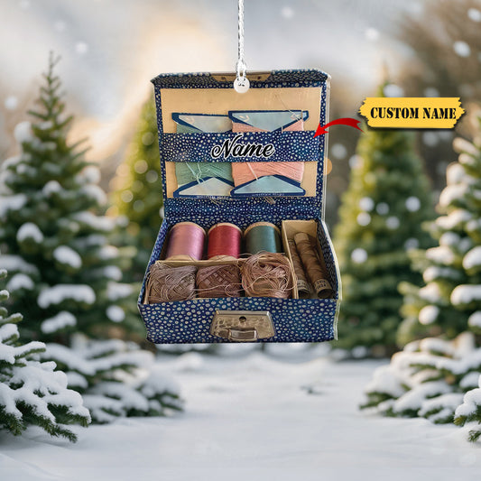 Personalized Sewing Box Ornament, Sewing Christmas Ornament, Tailor Ornament4690900, Ornament Decoration, Ornament For Gift, Ornament Christmas