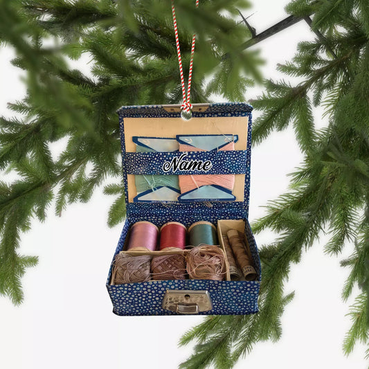 Personalized Sewing Box Ornament, Sewing Christmas Ornament, Tailor Ornament4690900, Ornament Decoration, Ornament For Gift, Ornament Christmas