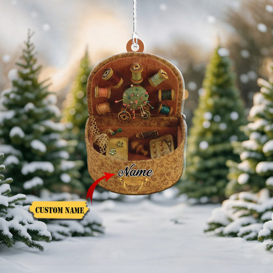 Personalized Sewing Box Ornament, Sewing Christmas Ornament, Tailor Ornament5668, Ornament Decoration, Ornament For Gift, Ornament Christmas
