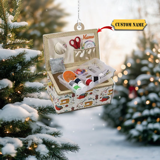 Personalized Sewing Box Ornament, Sewing Christmas Ornament, Tailor Ornament567567, Ornament Decoration, Ornament For Gift, Ornament Christmas