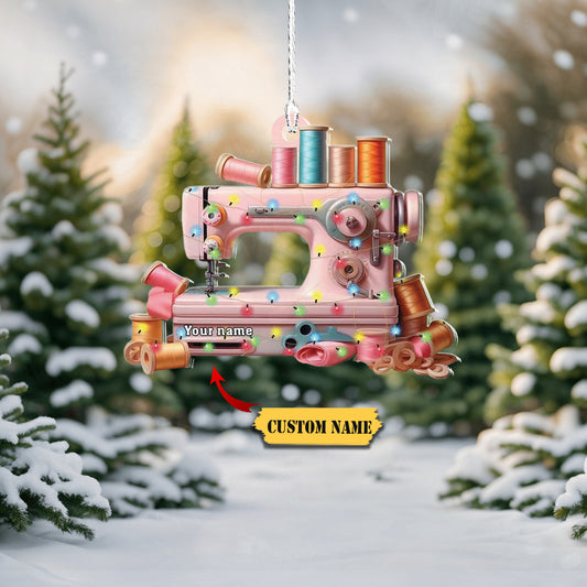 Personalized Sewing Christmas Ornament, Custom Name Sewing Ornament, Sewing Machine Ornament, Sewing Ornament3434, Ornament Decoration, Ornament For Gift, Ornament Christmas