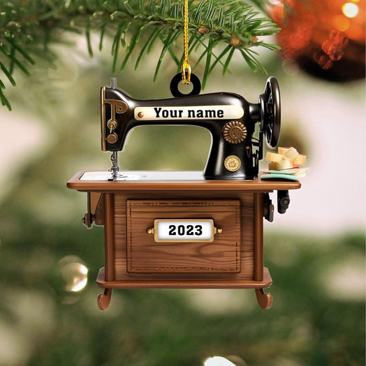 Personalized Sewing Machine Christmas Ornament, Custom Sewing Ornament Christmas Tree Decor, Sewing Flower Machine Ornament, Gifts for Sewing Lovers5456, Ornament Decoration, Ornament For Gift, Ornament Christmas