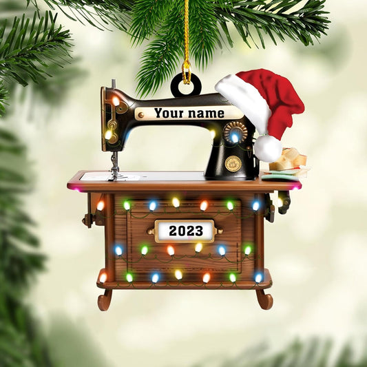Personalized Sewing Machine Christmas Ornament, Custom Sewing Ornament Christmas Tree Decor, Sewing Flower Machine Ornament, Gifts for Sewing Lovers5456, Ornament Decoration, Ornament For Gift, Ornament Christmas