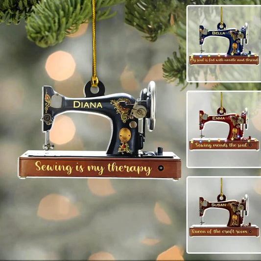 Personalized Sewing Machine Custom Name Ornament, Sewing Ornament, Christmas Birthday Gift for Mom Women, Sewing Ornaments for Christmas Tree45, Ornament Decoration, Ornament For Gift, Ornament Christmas