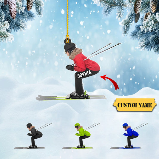 Personalized Skiing Ornament, Ski Ornament, Love Skiing Christmas Ornament, Snowboarding Skiing Ornament Lovers Gift,Skiing Tree Decor12323, Ornament Decoration, Ornament For Gift, Ornament Christmas