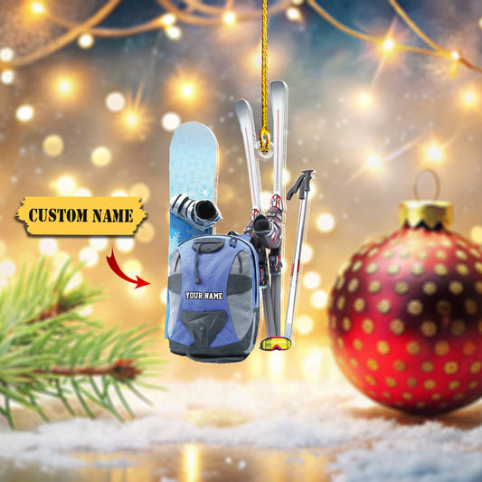 Personalized Snowboarding Skiing Christmas Ornament, Snowboarding Christmas Orna, Ornament Decoration, Ornament For Gift, Ornament Christmas