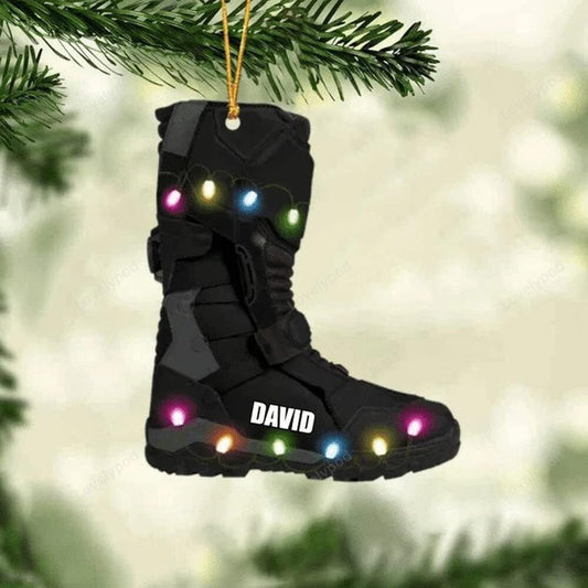 Personalized Snowmobile Light Christmas Ornament, Custom Snowmobile Shoes Flat Ornament, Ornament Decoration, Ornament For Gift, Ornament Christmas