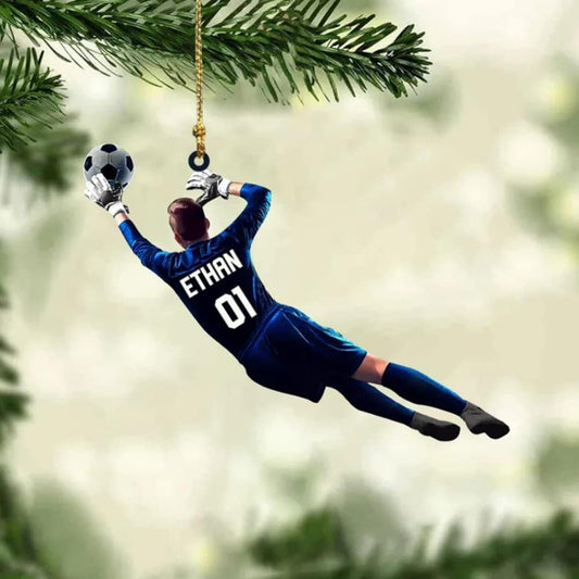 Personalized Soccer Player GOALKKEPER Christmas Ornament, Soccer Players, Husband, Him, Soccer Christmas Ornament, Ornament Decoration, Ornament For Gift, Ornament Christmas