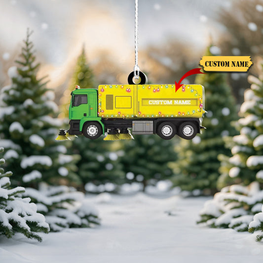 Personalized Street Sweeper Car Ornament Street Sweeper Christmas Ornament, Ornament Decoration, Ornament For Gift, Ornament Christmas