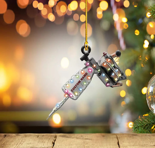Personalized Tattoo Machine Christmas Ornament decor Tattoo Machine tree hanging, Ornament Decoration, Ornament For Gift, Ornament Christmas