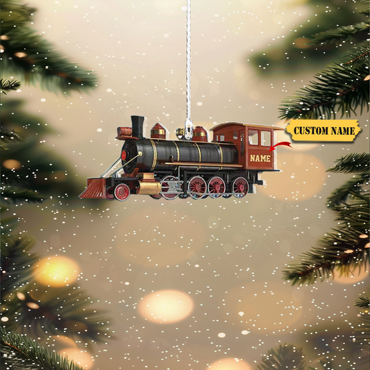 Personalized Train Ornament, Railroader Christmas Ornament, Locomotive Xmas, Ornament Decoration, Ornament For Gift, Ornament Christmas