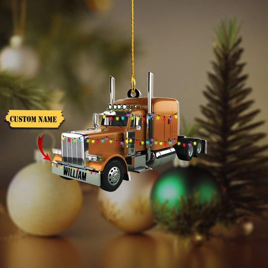 Personalized Truck Christmas Ornament, Truck Acrylic Christmas Ornament, Gift For Trucker, Ornament Decoration, Ornament For Gift, Ornament Christmas