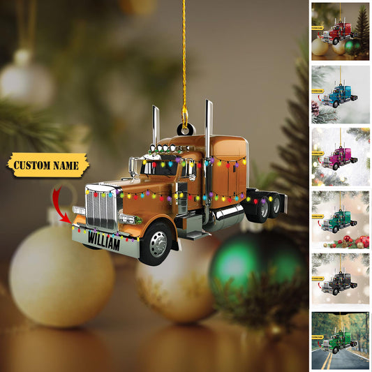 Personalized Truck Christmas Ornament, Truck Acrylic Christmas Ornament, Gift For Trucker, Ornament Decoration, Ornament For Gift, Ornament Christmas