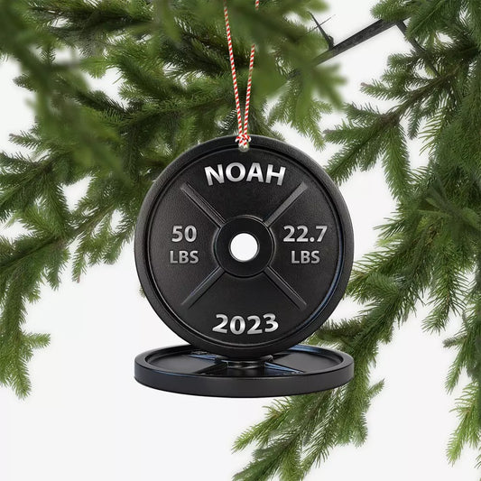 Personalized Weightlifting Ornament, Gym Christmas Ornament, Fitness Ornament, Ornament Decoration, Ornament For Gift, Ornament Christmas