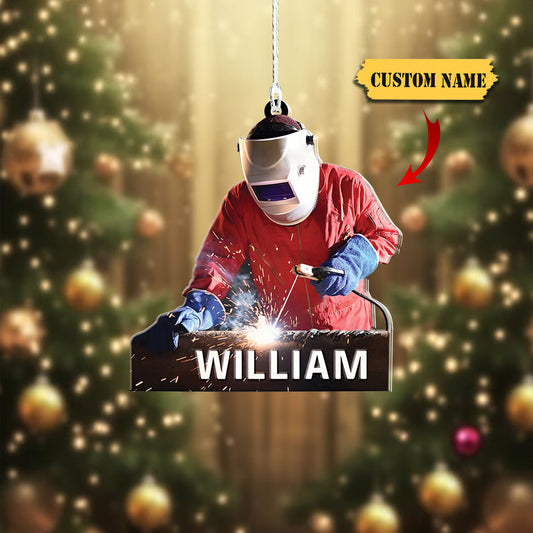 Personalized Welder Christmas Ornament, Welder Ornament for Welder Metal Worker, Gift Welder Lover 2, Ornament For Him, Gift For Him, Ornament Christmas