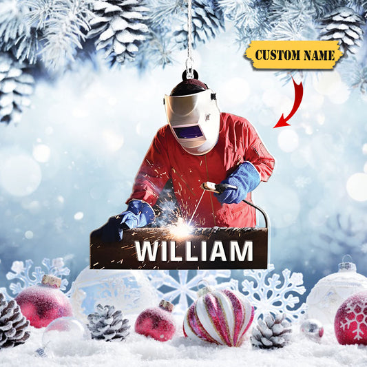 Personalized Welder Christmas Ornament, Welder Ornament for Welder Metal Worker, Gift Welder Lover 2, Ornament For Him, Gift For Him, Ornament Christmas