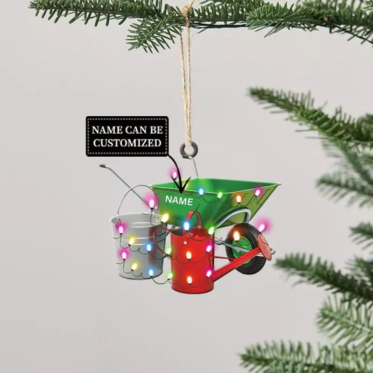 Personalized Wheelbarrow Ornament, Gardening Christmas Ornament, Gardener4, Ornament Decoration, Ornament For Gift, Ornament Christmas