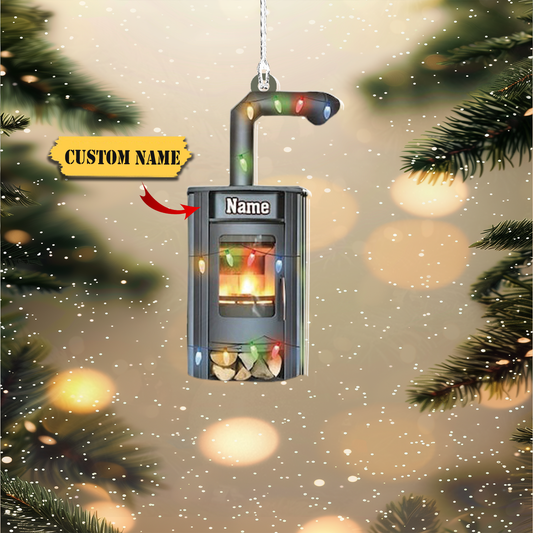 Personalized Wood Stoves Firewood Chimney Christmas Ornament, Chimney Christmas, Christmas Ornament Trending, Ornament Decoration, Ornament For Gift, Ornament Christmas