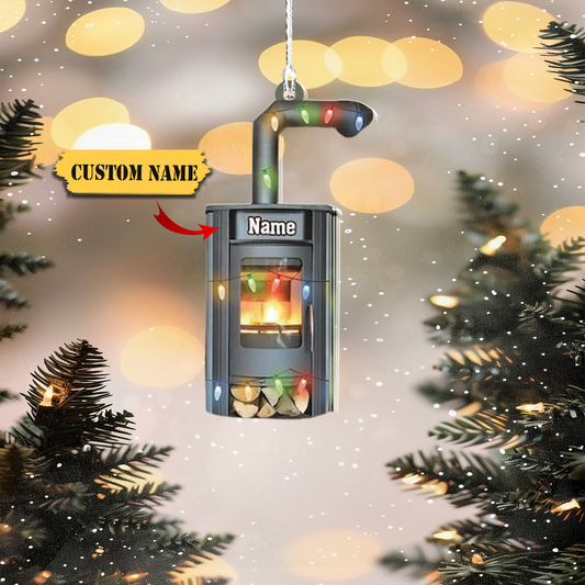 Personalized Wood Stoves Firewood Chimney Christmas Ornament, Chimney Christmas, Christmas Ornament Trending, Ornament Decoration, Ornament For Gift, Ornament Christmas