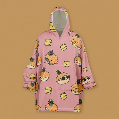 Pineapple Bun Snug Blanket Hoodie