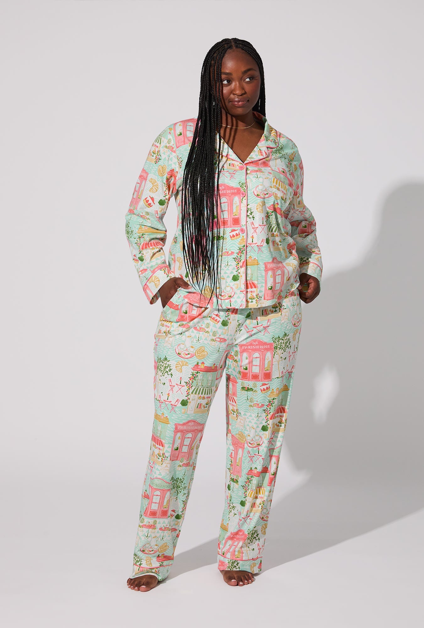 Parisian Delights Long Sleeve Classic Stretch Jersey PJ Set