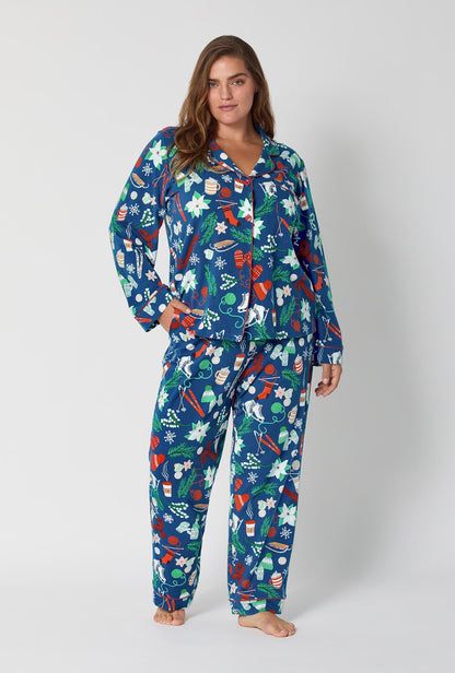 Winter Charm Long Sleeve Classic Stretch Jersey Pj Set