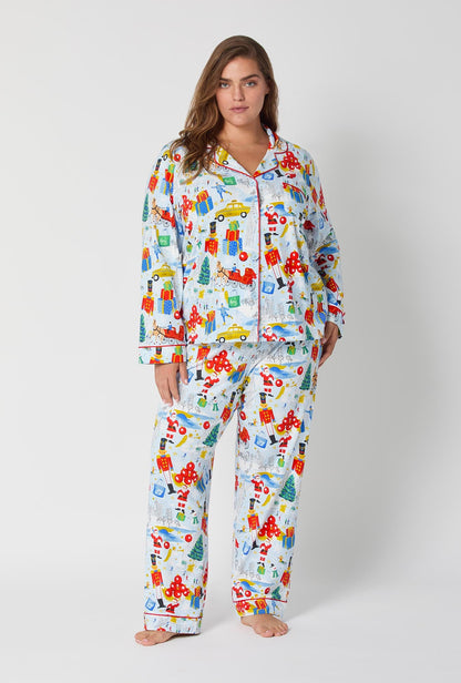 A City Christmas Long Sleeve Classic Stretch Jersey Pj Set