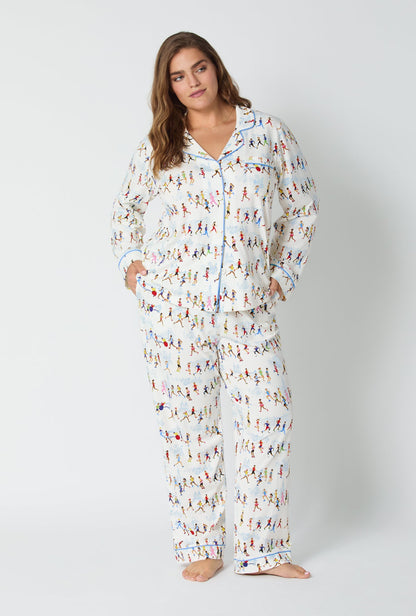 Run NYC Run Long Sleeve Classic Stretch Jersey Pj Set