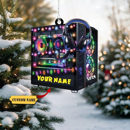 Podagree Personalized Name PC Computer Ornament Christmas, Shape Flat Christmas Ornament for Gamer, Gaming Gamer Christmas Ornament Gift for Boys, 32434, Ornament Decoration, Ornament For Gift, Ornament Christmas
