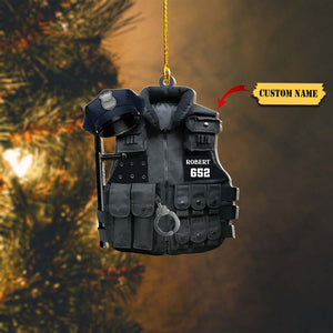 Police Bulletproof Vest Personalized Shaped Ornament, Christmas gift, Ornament For Him, Gift For Him, Ornament Christmas