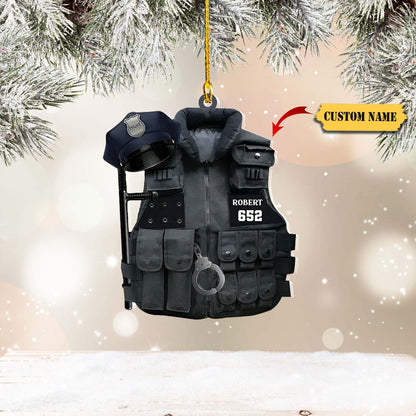 Police Bulletproof Vest Personalized Shaped Ornament, Christmas gift, Ornament For Him, Gift For Him, Ornament Christmas