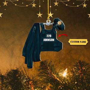 Police Christmas Clothes Hanger Personalized Flat Ornament, Ornament For Him, Gift For Him, Ornament Christmas