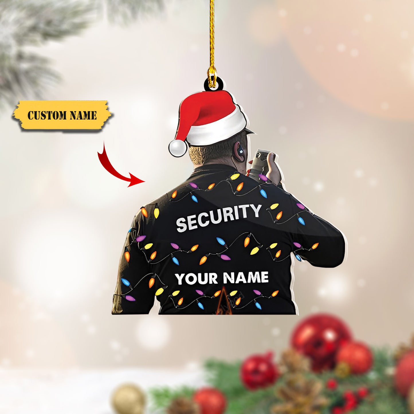 Police Custom Shaped Ornament, Christmas gift for police, Ornament For Him, Gift For Him, Ornament Christmas