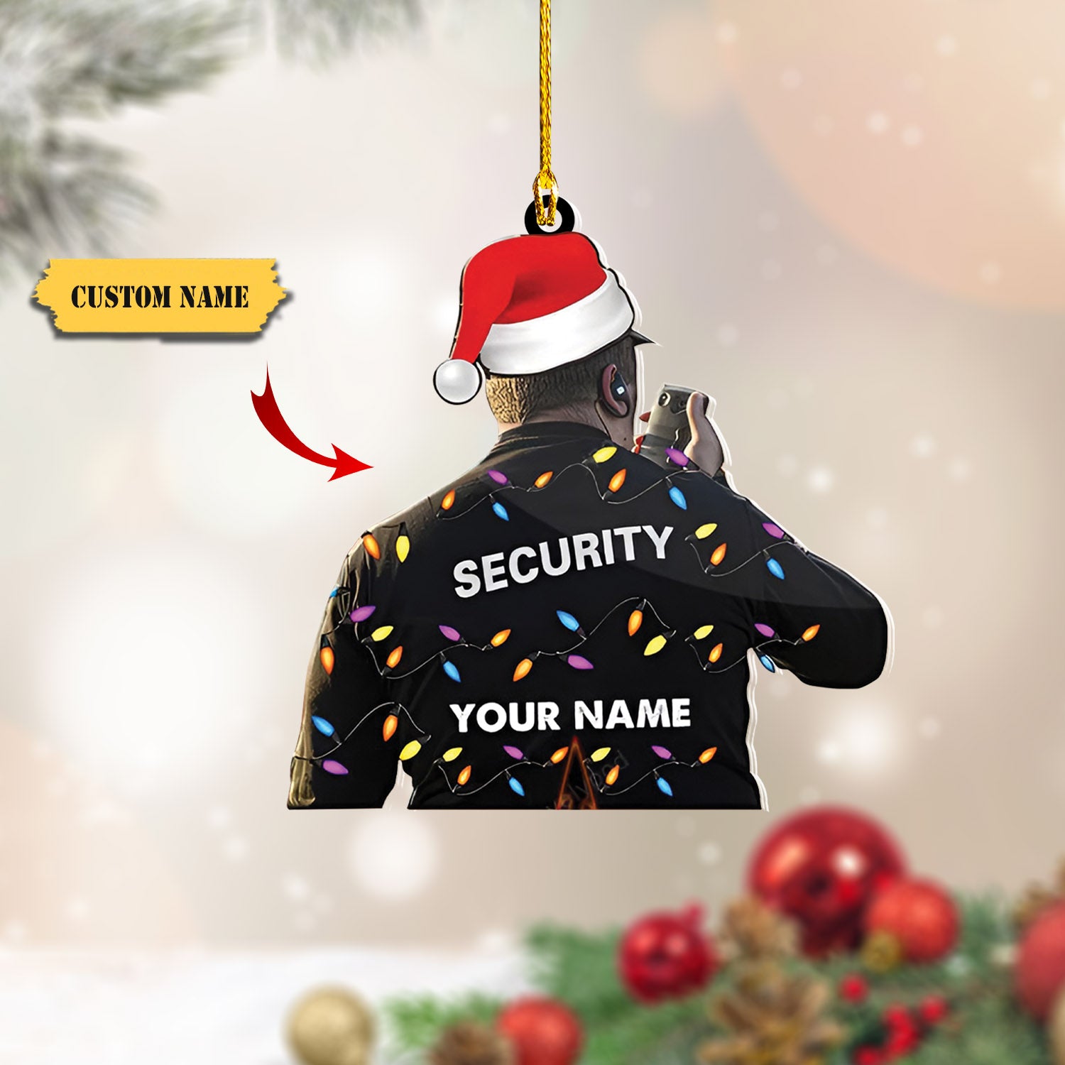 Police Custom Shaped Ornament, Christmas gift for police, Ornament For Him, Gift For Him, Ornament Christmas