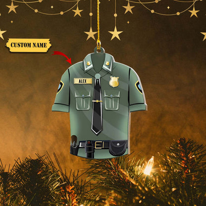 Police Uniform Personalized acrylic christmas Ornament, Gift For Police, Ornament For Him, Gift For Him, Ornament Christmas