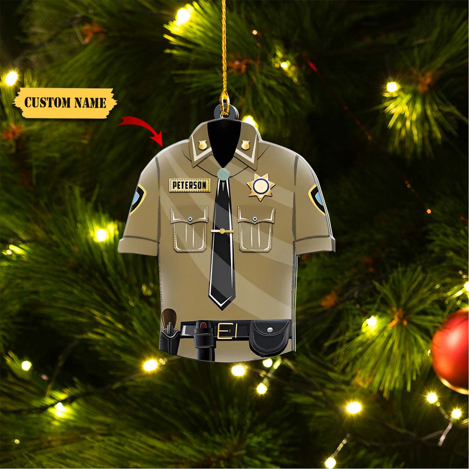 Police Uniform Personalized acrylic christmas Ornament, Gift For Police, Ornament For Him, Gift For Him, Ornament Christmas