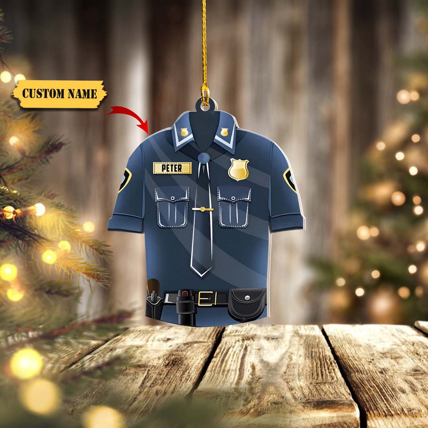 Police Uniform Personalized acrylic christmas Ornament, Gift For Police, Ornament For Him, Gift For Him, Ornament Christmas