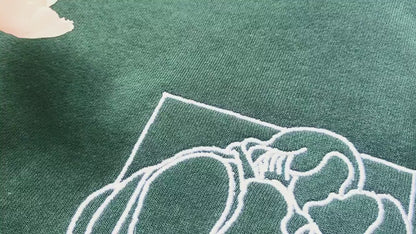 Geansaí Bróidnithe Tosaigh Neodrach, Léine Monagramáilte Íosta, Bronntanas Bróidnéireachta Cochaill Phearsantaithe Crewneck Ró-Mhórmhéide do Mhná 