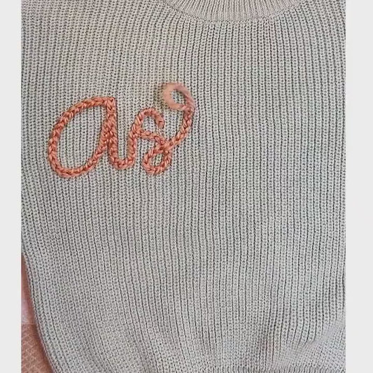 Personalized Hand embroidered Name Baby Sweater,Custome Baby Name Sweater,Pink Baby Girls Sweater With Name,Birthday Gift For Baby Girls Boy