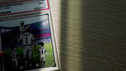 Baseball No. 1 Dad Grandpa Man & Kids Trading Card Style Personalized Acrylic Block Plaque, Father's Day Gift for Baseball Dad, Husband