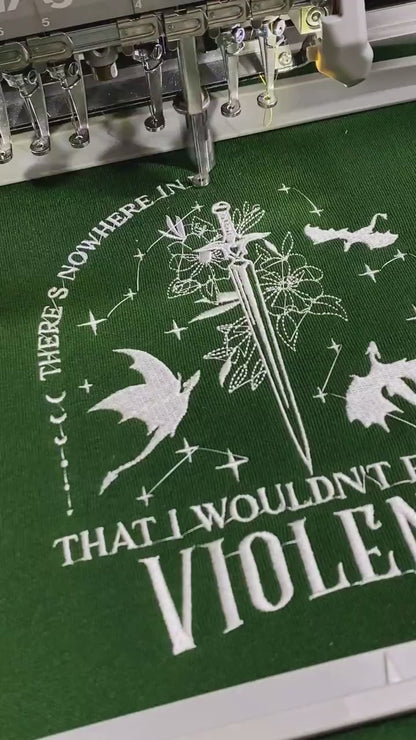 There’s Nowhere In Existence You Could Go That I Wouldn’t Find You Violence Embroidered Sweatshirt, Retro Dragons Bookish Embroidery Hoodie