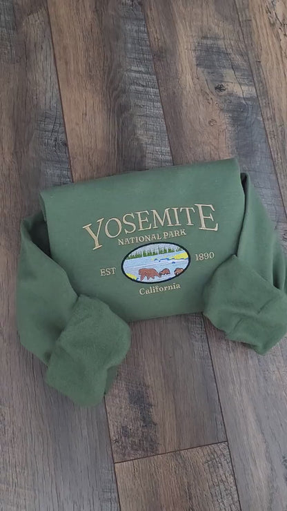 Yosemite California Embroidered Crewneck, Yosemite National Park, National Park Sweatshirt, Outdoor Lifestyle, T-shirt, Sweatshirt, Hoodie