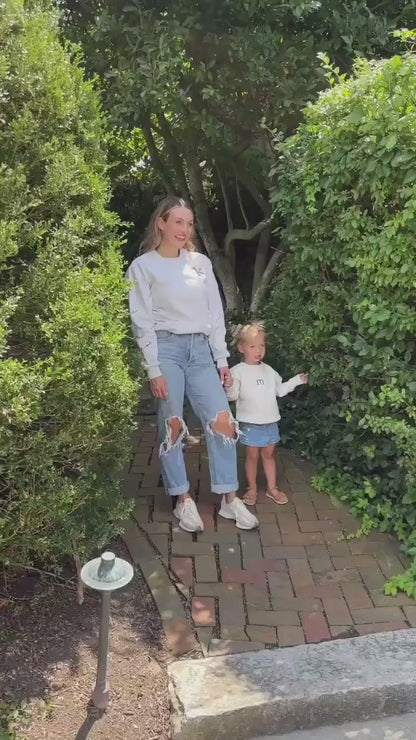 Embroidered Floral Initial Crewneck Sweatshirt ,Cute Custom Fall Sweatshirt, Pretty and Cozy Embroidered Fall Vibes Sweatshirt GEMMA