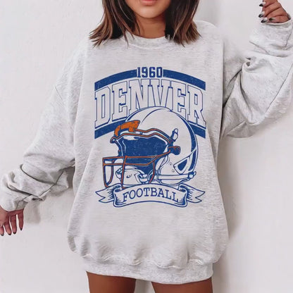 Vintage 90s Style Denver Football Sweatshirt, Game Day Shirt, Denver Team Football Shirt, Sunday Denver, Denver Football