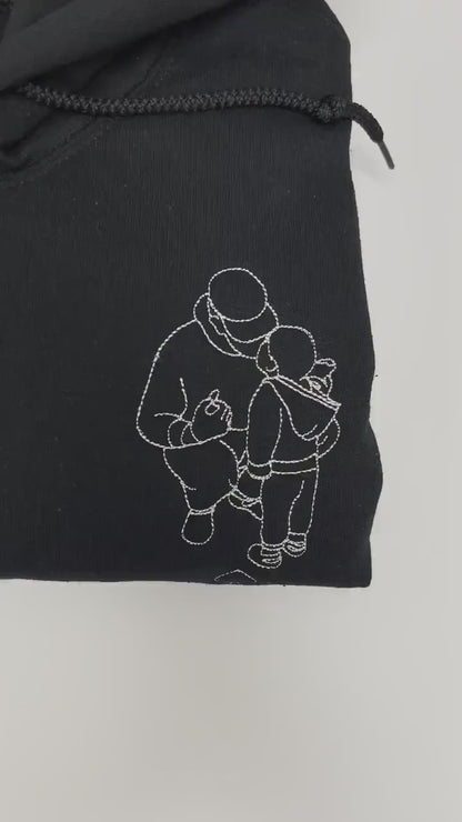 Embroidered Dog Portrait Hoodie | Line Embroidery Dog Sweatshirt | Christmas Gift For Pet Owner | Custom Dog Line Art Hoodie | Pet Memorial