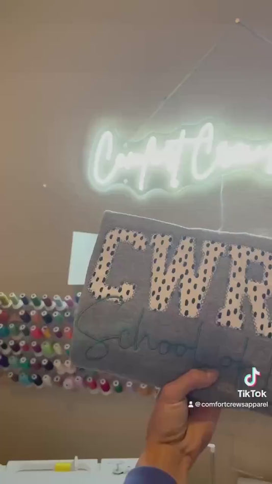 college sweatshirt / university applique/fabric/embroider custom apparel, embroidered custom sweatshirt, embroidery, cute college sweatshirt