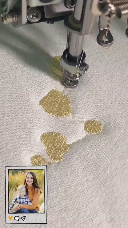 Custom Mom Portrait Embroidered Sweatshirt, Custom Embroidered Hoodie, Personalized Photo and Year Sweatshirt, Gift For Mother's Day