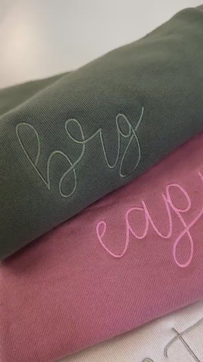 Monogrammed Custom Embroidered Sweatshirt | Super Soft Cozy Bella Canvas Personalized Crewneck | Embroidered Monogram Sweatshirt