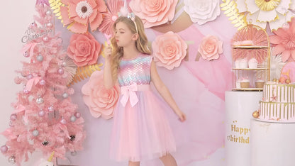 Princess Girls Dresses Sleeveless Summer Children Dress Elegant Toddler Kids Dress with Bow Girls Birthday Party Clothing