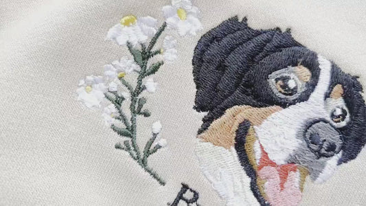 Custom Pet Portrait Embroidered Sweatshirt,Custom Dog Face Embroidered Hoodie,Pet Memorial Gift,Personalized Embroidered Sweatshirt,Pet Gift